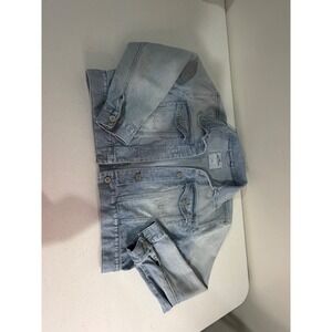 Hollister Light Wash Denim Jacket XL Light Blue Jean Trucker Jacket 344J2527